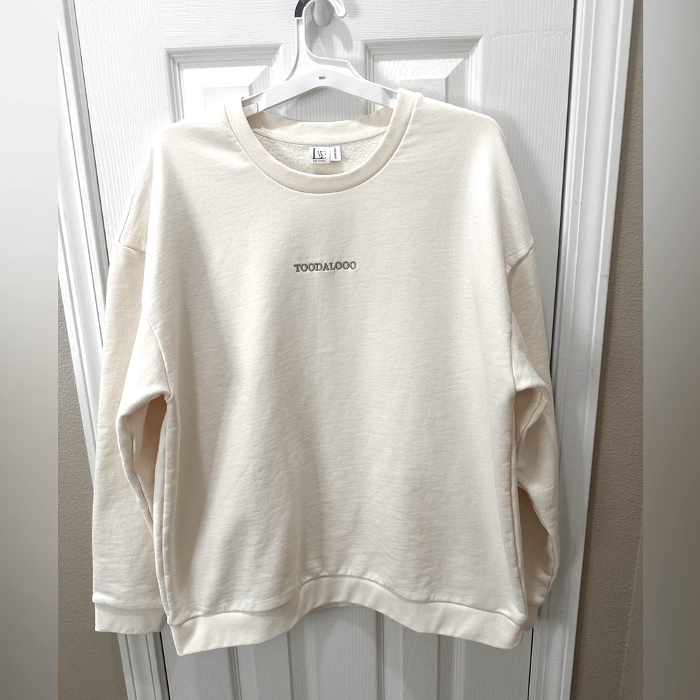 THREAD VISION Toodalooo Sweatshirt 100% organic cotton size XXL cream